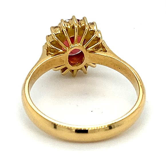 GIA Red Spinel 1.82ct Diamonds Solid 18K Gold Ring - Picture 5 of 8